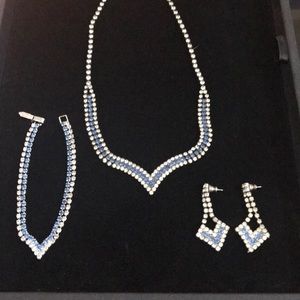 Costume blue/silver jewelry set (Elegant/pageants)